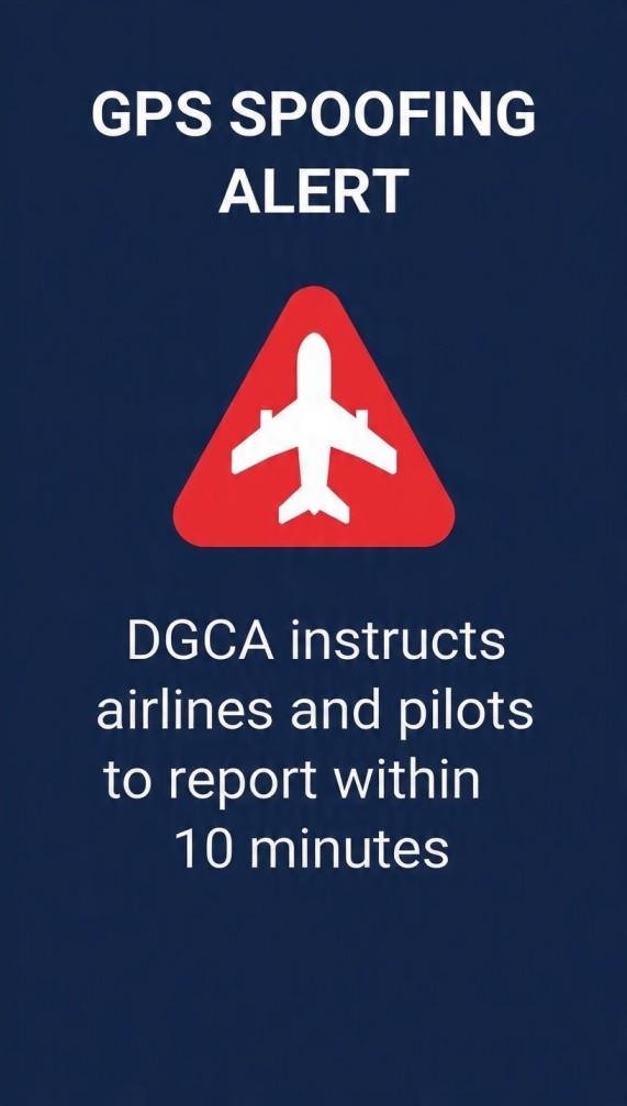देश में बढ़ती GPS स्पूफिंग घटनाओं पर अलर्ट — पायलटों और एयरलाइंस को 10 मिनट में रिपोर्ट करने के निर्देश